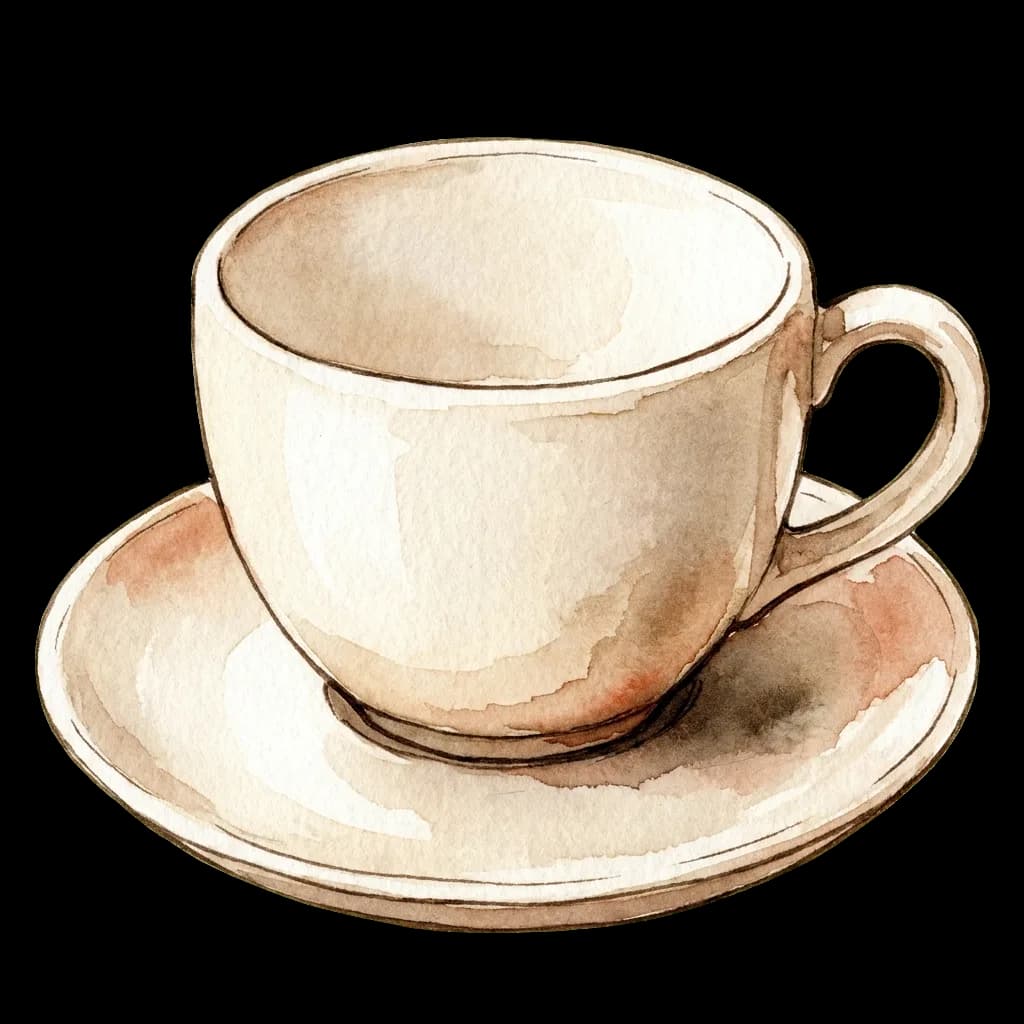 コーヒーカップの水彩イラスト